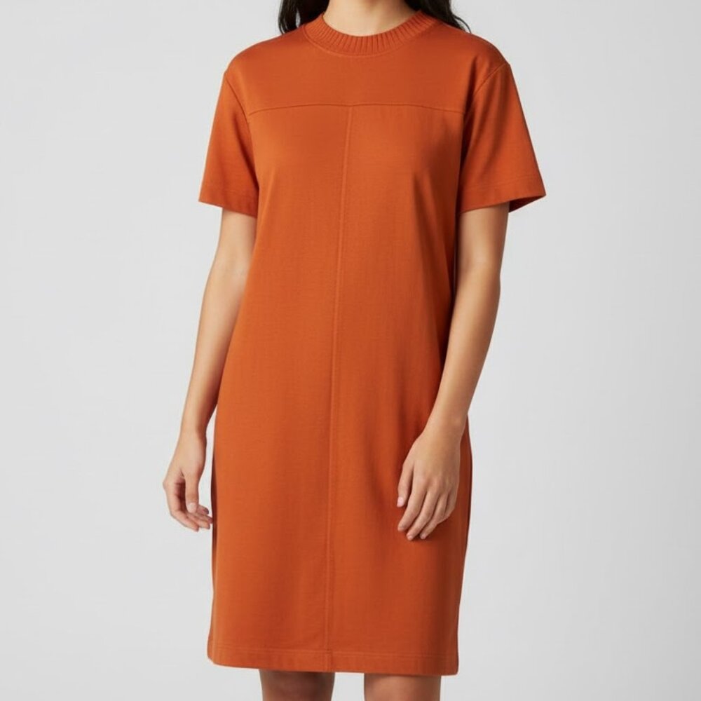 Heavy Cotton T-shirt Dress - M - Burnt Orange